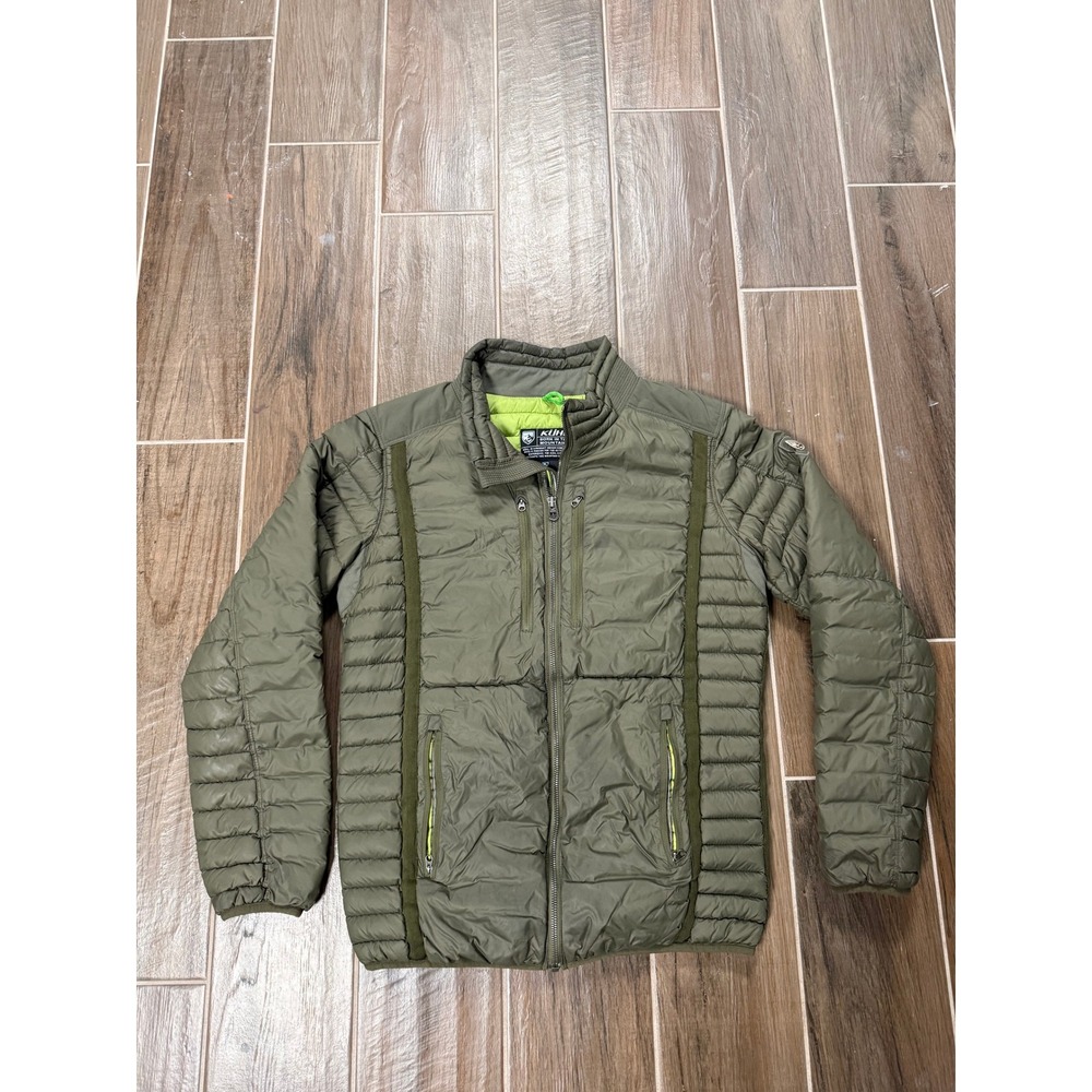 Kuhl Projekt Mens Small Olive Green Quilted Insulated Full Zip Puffer Jacket